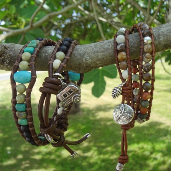 Hand Crafted Leather Wrap Bracelets - Picture 2 of 2